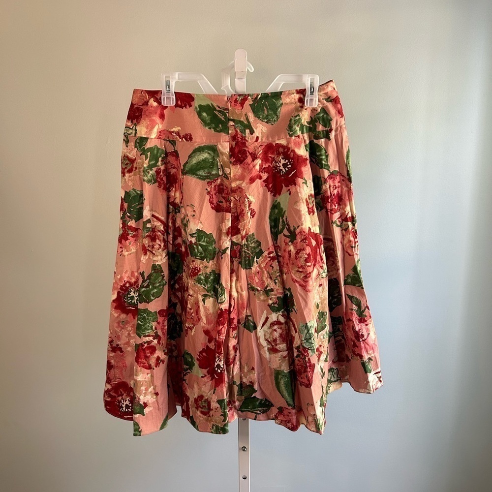 Talbots Pink Floral Pleated Skirt - Picture 5 of 6